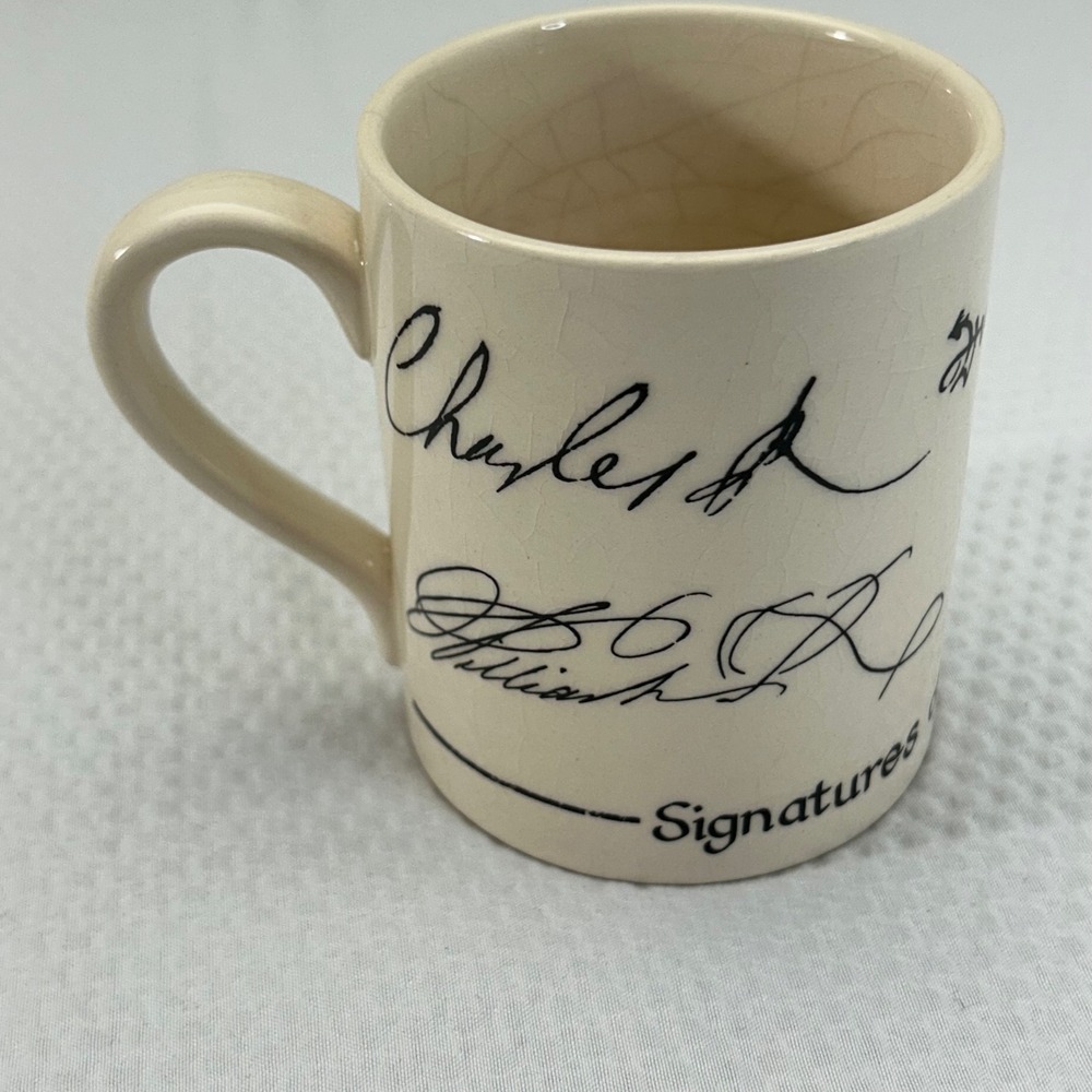 McLaggan Smith Signatures of Kings of England Coffee Mug‎ Crackle Glaze